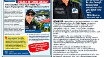 Fidiel Castro Desak Polres Ogan Ilir dan Polda Sumsel Perkuat Patroli Siber, Penyebar Fitnah Harus Diproses Sesuai Hukum